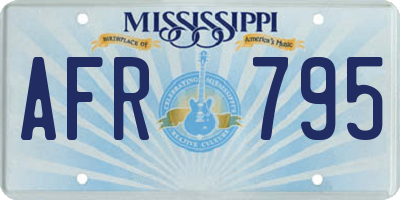 MS license plate AFR795