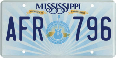 MS license plate AFR796