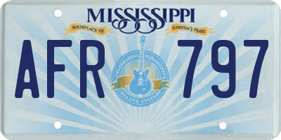 MS license plate AFR797