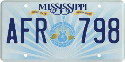 MS license plate AFR798
