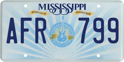 MS license plate AFR799
