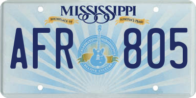 MS license plate AFR805