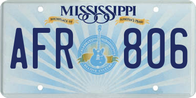 MS license plate AFR806