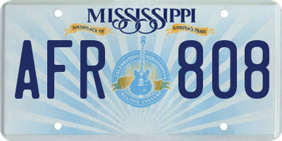 MS license plate AFR808