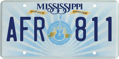 MS license plate AFR811