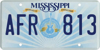 MS license plate AFR813