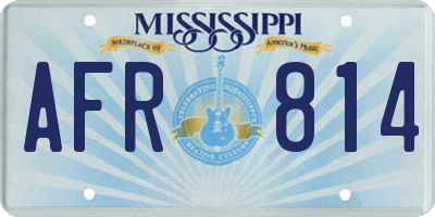 MS license plate AFR814