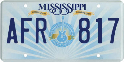 MS license plate AFR817
