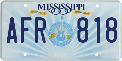 MS license plate AFR818