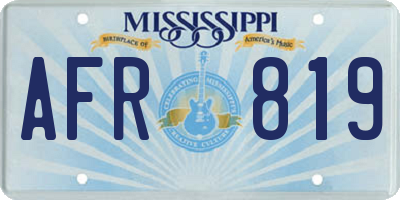 MS license plate AFR819