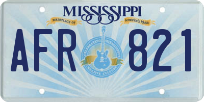MS license plate AFR821
