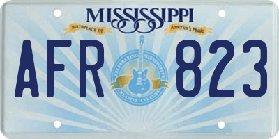 MS license plate AFR823