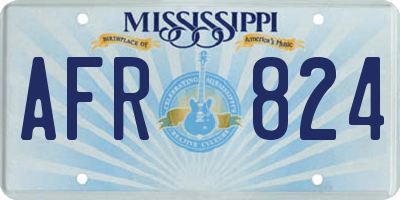 MS license plate AFR824