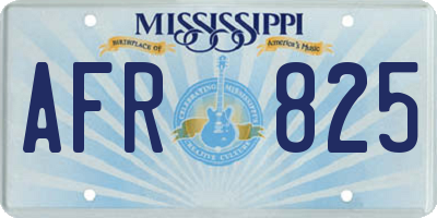 MS license plate AFR825
