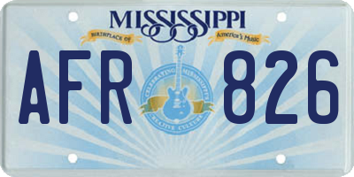 MS license plate AFR826