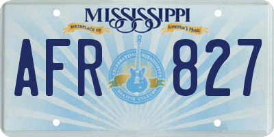 MS license plate AFR827