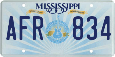 MS license plate AFR834