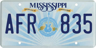 MS license plate AFR835