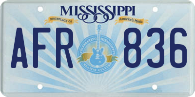 MS license plate AFR836