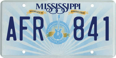 MS license plate AFR841