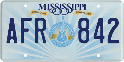 MS license plate AFR842