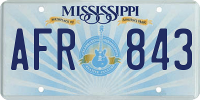 MS license plate AFR843