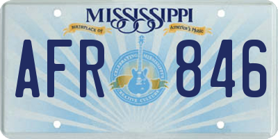 MS license plate AFR846