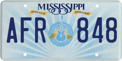 MS license plate AFR848