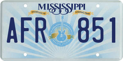 MS license plate AFR851