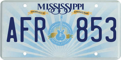 MS license plate AFR853