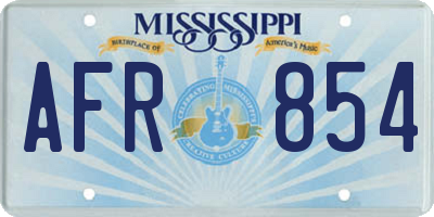 MS license plate AFR854
