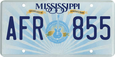 MS license plate AFR855