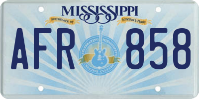 MS license plate AFR858