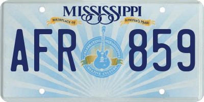 MS license plate AFR859