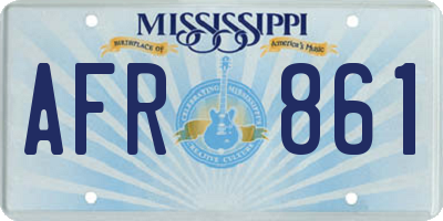 MS license plate AFR861