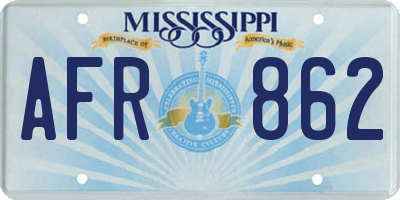 MS license plate AFR862