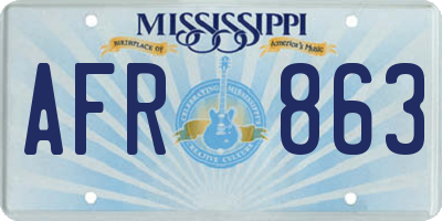 MS license plate AFR863