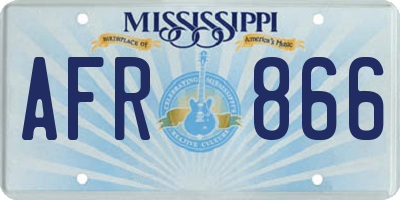 MS license plate AFR866