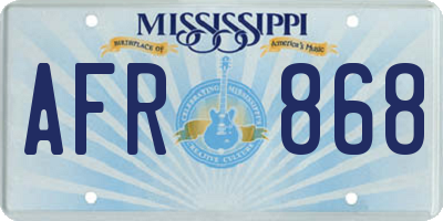 MS license plate AFR868