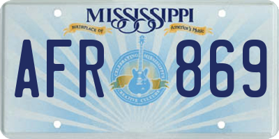 MS license plate AFR869