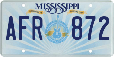 MS license plate AFR872