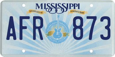 MS license plate AFR873