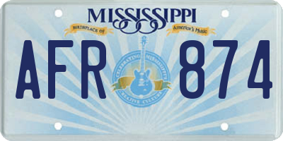 MS license plate AFR874