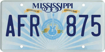 MS license plate AFR875