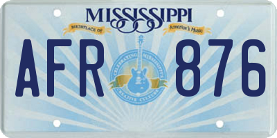 MS license plate AFR876