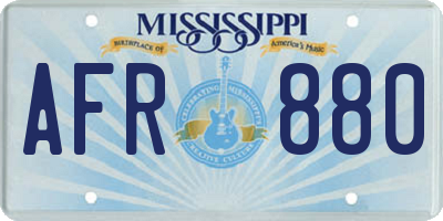 MS license plate AFR880