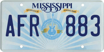 MS license plate AFR883