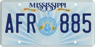 MS license plate AFR885