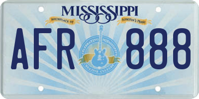 MS license plate AFR888