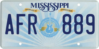 MS license plate AFR889